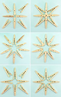 Clothes Pins Crafts Christmas, Clothespin Ornaments Christmas, Cloths Pin Crafts Christmas, Clothes Pin Stars, Christmas Clothes Pin Crafts, Clothes Pin Snowflakes Diy, Clothes Pin Crafts Christmas, Clothespin Christmas Crafts, Toothpick Ornaments