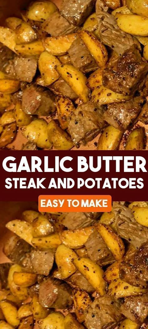 Garlic Butter Steak And Potatoes Oven, Steak And Potatoes Recipes In Oven, Baked Steak And Potatoes Oven, Oven Steak And Potatoes, Garlic Butter Steak And Potatoes Skillet, Garlic Butter Steak And Potatoes Crock Pot, Steak Bites And Potatoes In Oven, Quick Round Steak Recipes Easy, Steak And Potatoes In Oven