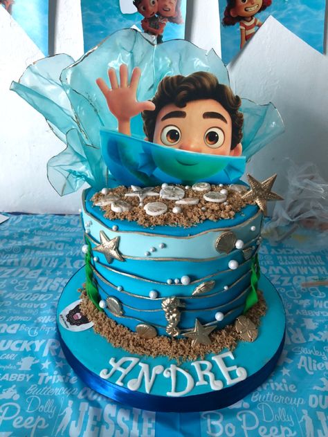 Luca Disney Birthday Party, Luca Birthday Party Ideas Decoration, Luca Birthday Cake, Luca Birthday Party Ideas, Luca Party, Luca Birthday, Indoor Birthday Parties, Luca Disney, Disney Cake