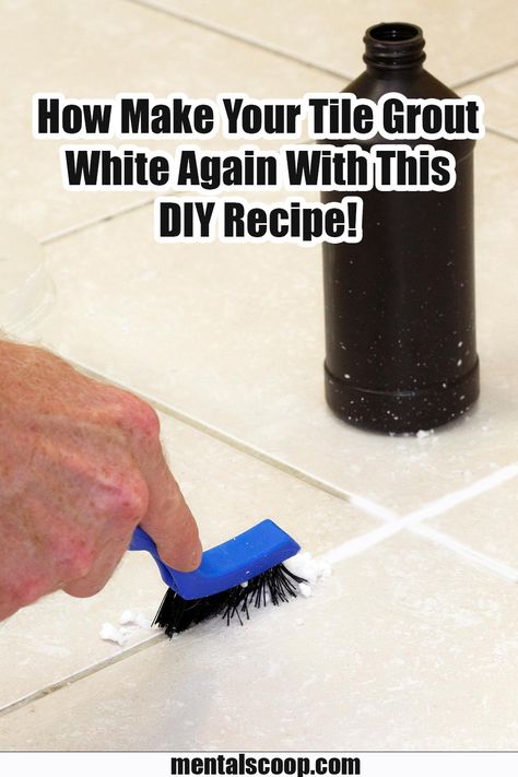 How To Make Your Tile Grout White Again With This DIY Recipe! Tile grout plays a crucial role in maintaining the aesthetic appeal of your floors and walls. Over time, grout can become stained and Grout Cleaning Diy, Diy Grout Cleaner, Best Grout Cleaner, Diy Grout, Clean Tile Grout, Easy Cleaning Hacks, Diy Cleaning Solution, Homemade Cleaning Solutions, Diy Home Cleaning