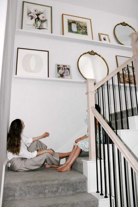 How To Style An Art Ledge With Minted - Author | Ciara Laine Myers Art Ledge, Be More Interesting, Calm Meditation, Space Saving Hacks, Staircase Remodel, Mommy Blog, Cozy Farmhouse, Mindfulness Practice, Mindful Living