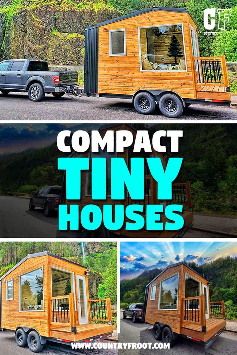 Tiny Home Camper, Micro Tiny House On Wheels, Tiny House Trailer Plans, Small Houses On Wheels, Micro Cabin, Tiny Farm, Crooked House, Cottage Tiny House, Small Cabin Plans