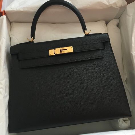 Hermes kelly 28 Black gold hardware Hermes Kelly 28 Black, Kelly 28 Black, Prada Purses, Armani Sunglasses, Hermes Kelly 28, Hermes Kelly Bag, Black Gold Jewelry, Perfect Handbag, Kelly Bag