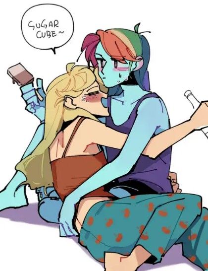 Munji Mlp Blog, Rainbowjack Fanart, Rainbow Dash And Applejack, Adora She Ra, Girl Pony, My Little Pony Applejack, Weird Funny, Gif Animated, Equestria Girl