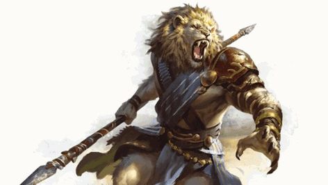 Leonin-DnD-01 - Geek Pride Dnd Races, Humanoid Creatures, Mtg Art, Fantasy Races, Dnd Art, Fantasy Creatures Art, Mythical Creatures Art, Fantasy Rpg, Dnd Characters