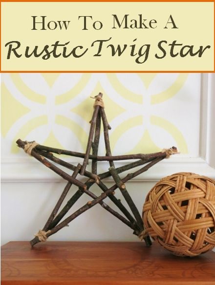 DIY Craft Tutorial:  How to Make a Rustic Star From Twigs or Sticks Stick Art Branches, Twig Projects, Initial Crafts, Stick Projects, Twig Stars, Children Garden, Twig Christmas Tree, Home Front Door, Twig Crafts