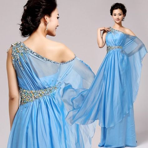 greek mythology party theme - Google Search | Dresses ... Greek Mythology Dress Goddess Costume, Blue Greek Goddess Dress, Goddess Prom Dress, Mythology Party, Turandot Opera, Themed Prom Dresses, Greek Party, Greek Goddess Dress, Greek Dress