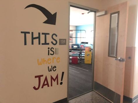 Song Bulletin Board Ideas, Music Hallway Decorations, Music Classroom Door Decorations, Music Decorations Classroom, Music Teacher Classroom Decorations, Elementary Music Classroom Decor Themes, Music Teacher Door Decoration, Band Classroom Decor, Music Classroom Door Ideas