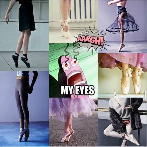 1.) Pointe Shoes are NOT A JOKE!!! It takes years to develop the right muscles needed and longer to learn to dance in them. Just putting them on someone who’s had little to no ballet training can cause bad ankle or foot injuries. 2.) I hate things like this because it makes what we do look like a complete joke. Ballet is not an “anyone can do it” thing. It takes mental and physical strength. Not to mention the time sacrificed. To think people see this as all we do is so upsetting. Ballet Jokes, Funny Dance Quotes, Ballet Humor, Dance Problems, Neural Pathways, Dancer Problems, Dance Memes, Ballet Pictures, Dancing Aesthetic