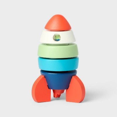 Wooden Rocket Stacking Toy - 8pc - Gigglescape™ Toy Design, Indoor Toys, Pokemon Trading Card Game, Pokemon Trading Card, Stacking Toys, Baby Registry, Problem Solving Skills, Itty Bitty, Trading Cards Game