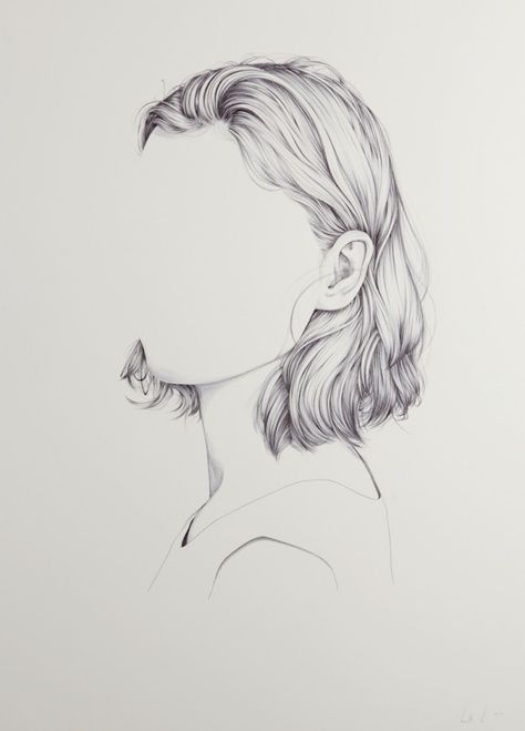 Portraits With Missing Faces By Henrietta Harris – iGNANT.de                                                                                                                                                                                 More Drawing Without Face, Henrietta Harris, Portrait Au Crayon, Hair Drawing, Drawing Faces, Arte Inspo, Pencil Portrait, A Pencil, Sketch Art