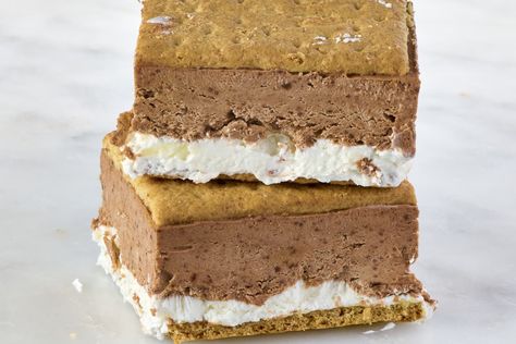 Cooler than the original. Frozen S’mores, Frozen Smores, Smore Recipes, Homemade Sauerkraut, Summer Sweets, July Desserts, Waffle Cookies, Marshmallow Creme, Chocolate Delight