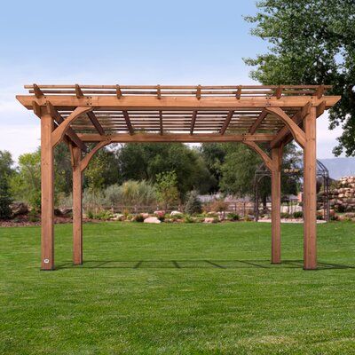 Backyard Discovery 14x10 Solid Wood Pergola | Wayfair.ca Pergola Wood, Pergola Backyard, Pergola Metal, Diy Bamboo, Pergola Diy, Pergola Curtains, Cedar Pergola, Cheap Pergola, Pergola Swing