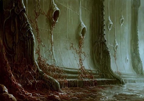 Numenera Landscapes, Destiny Fanart, Zdzisław Beksiński, Lovecraftian Horror, Horror Stuff, Cosmic Horror, Sci Fi Horror, Creepy Art, Dark Places