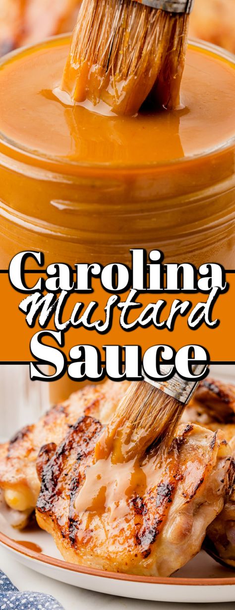 Mustard Vinegar Bbq Sauce, Honey Mustard Bbq Sauce Recipe, Carolina Gold Bbq Sauce Recipe, Carolina Mustard Bbq Sauce, Bbq Sauce Homemade Easy, Carolina Bbq Sauce, Mustard Bbq Sauce, Wing Sauce Recipes, Chili Sauce Recipe