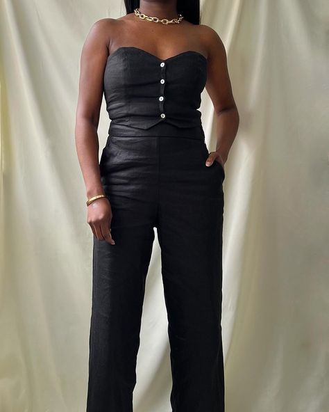 Tailored yet casual 🤍 Shop the Strapless Vest Pant Set an extra 40% off ending soon - greigeshop.com Strapless Vest, July 12, Pant Set, Two Pieces, Pants Set, Pants, On Instagram, Quick Saves, Instagram