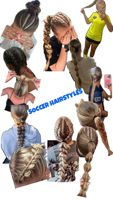 Hairstyles for soccer Hairstyles For Soccer, Game Day Hairstyles, Soccer Hairstyles, Soccer Hair, Day Hairstyles, Sport Hair, Cute Simple Hairstyles, Hairdos For Curly Hair, Sports Day