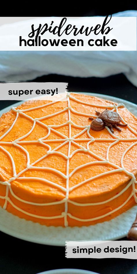 Simple Halloween Cake, Easy Halloween Cake, Spiderweb Cake, Halloween Cake Design, Cute Halloween Cakes, Spider Web Cake, Halloween Cakes Easy, Halloween Cake Recipes, Cake Mix Doctor