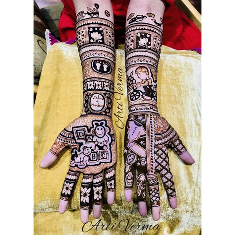 Mundan mehendi Mundan Mehndi Design, Mehndi Designs For Kids, Bridal Mehendi, Mehndi Design, Hand Henna, Mehndi Designs, Hand Tattoos, Henna, Baby Shower