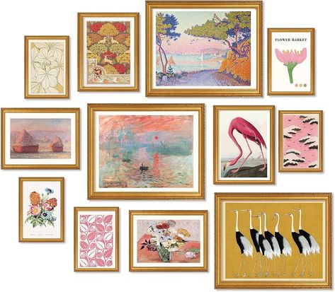 Amazon.com: Bzstyleart 16Pcs Eclectic Wall Art, Maximalist Wall Decor Aesthetic, Vintage Posters for Room Aesthetic, Colorful Boho Prints for Gallery Wall Bedroom Dorm Living Room Decor (Light Eclectic Unframed): Posters & Prints Light Eclectic, Aesthetic Vintage Posters, Living Room Decor Pink, Pink Eclectic, Dorm Living Room Decor, Maximalist Wall Decor, Posters For Room Aesthetic, Living Room Decor Lights, Maximalist Aesthetic