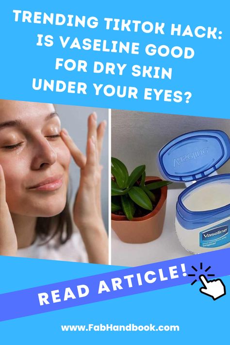 Ready to give TikTok's latest trending beauty hack a try? Vaseline might just be the solution for your dry under eye skin if you use it correctly. Dry Under Eye Skin, Vaseline Under Eyes, Dry Skin Under Eyes, Vaseline For Face, Dry Under Eyes, Vaseline Original, Vaseline Uses, Vaseline Beauty Tips, Droopy Eyes