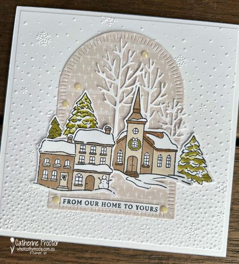 Stampinup Yuletide Village, Su Yuletide Village Cards, Stampin Up Yuletide Village Cards, Yuletide Village Stampin Up Cards, Stampin Up Yuletide Village, Create Christmas Cards, Christmas Church, Stampin Up Christmas Cards, Cake Card