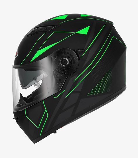 Matt Black Green Full Face Shiro SH-600 Elite Helmet Green Motorcycle Helmet, White Motorcycle Helmet, Matte Black Helmet, Custom Helmet Design, Black Motorcycle Helmet, Cool Bike Helmets, Green Motorcycle, Motorcycle Helmet Design, Biker Helmets