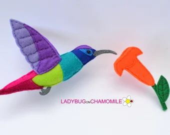 Felt Hummingbird, Cute Clock, Crib Mobile, Dog Ornaments, Ornaments Design, Cute Toys, Handmade Felt, Felt Toys, Felt Fabric