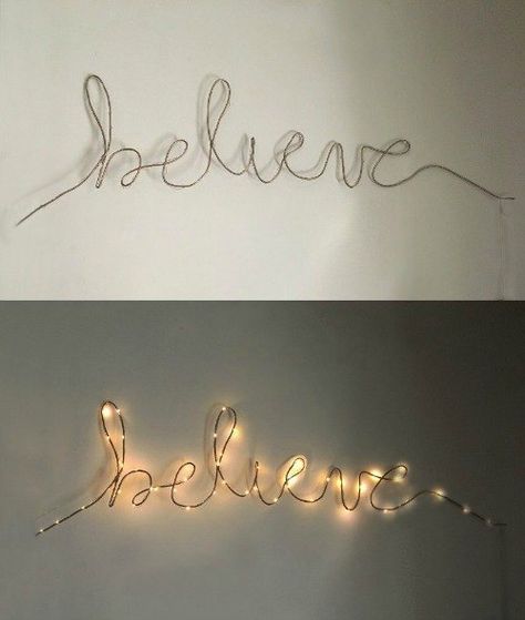 Holiday Illuminated Wire Word Wire Words Diy, Cnc Acrylic, Wire Decor, Light Words, Fairy Lights Bedroom, Wire Lights, Wire Crafts, How To Make Diy, Festival Lights