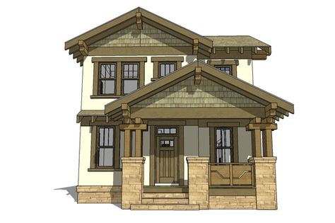 House Plan 64-224 Narrow Lot House, Narrow Lot House Plans, Craftsman Bungalow, Craftsman Style House, Arts And Crafts House, Architectural Design House Plans, Craftsman Style Homes, Craftsman Style House Plans, Craftsman House Plan