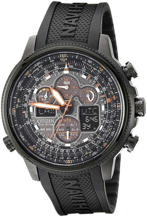 AmazonSmile: Citizen Men's Eco-Drive Navihawk Atomic Timekeeping Watch, JY8035-04E: Citizen: Gateway Eco Drive Watches, Skeleton Watches, Mens Fashion Rugged, Pilot Watch, Citizen Watch, Citizen Eco, Rugged Style, Eco Drive, Watches Unique