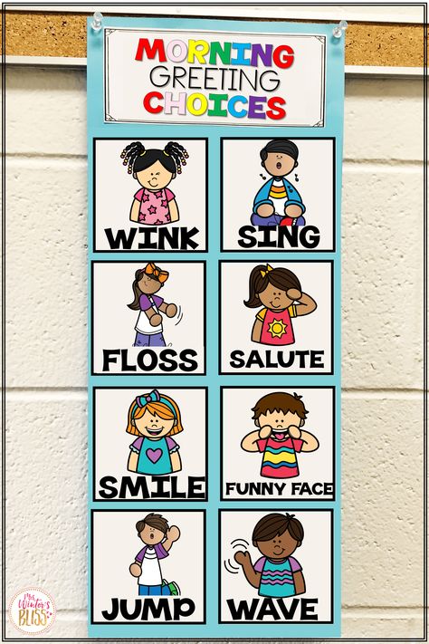 Morning Classroom Greetings, Morning Greetings For Classroom Free Printable, Morning Greeting Kindergarten, Morning Greeting Choices Free Printable, Morning Greetings For Classroom, Morning Greeting Choices, Classroom Greeting Choices, Morning Greetings For Classroom Free, Hug High Five Handshake Free