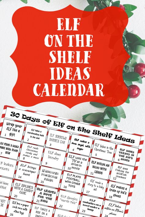 Free Printable Elf on the Shelf Idea Calendar | Always Moving Mommy Elf On The Shelf Ideas Calendar, Elf On The Shelf Calendar 2023, Easy Elf On The Shelf Calendar, Elf Calendar Of Ideas, Elf On The Shelf Calendar Printable, Elf On A Shelf Calendar, Elf On The Shelf Daily Planner, Elf On The Shelf Calendar, Printable Elf On The Shelf