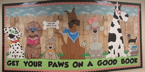 Dog bulletin board Dog Bulletin Board Ideas, Animal Bulletin Board, Dog Theme Classroom, Dog Bulletin Board, Dog Library, Preschool Pets, Dog Classroom, Preschool Classroom Themes, Summer Puppy