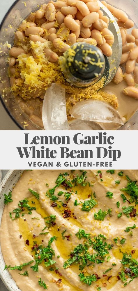 This Lemon Garlic White Bean Dip is the perfect creamy meal prep alternative to hummus. Rich in umami flavor thanks to the addition of miso and fresh lemon zest. White Bean Dip Vegan, White Bean Dip, Bean Dip, Dinner This Week, Red Chili Flakes, Cannellini Beans, Crushed Garlic, White Bean, White Beans