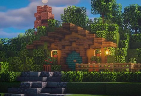 Minecraft Hobbit Hole, Minecraft Enchantment Room, Minecraft 2023, Hobbit Village, Fantasy Builds, Cute Minecraft Builds, Aesthetic Minecraft Builds, Hobbit Homes, Cottagecore Minecraft