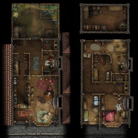 House Battlemap, Dnd Eberron, Underground Dungeon, Call Of Cthulhu Rpg, Townhouse Interior, Fantasy Town, Fantasy World Map, Battle Map, Map Making