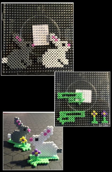 Perler Bead Tree, Easter Perler Bead Patterns, Easter Hama Beads, Hamma Beads Ideas, Easy Perler Bead Patterns, Melty Bead Patterns, Pearl Beads Pattern, Easy Perler Beads Ideas, Art Perle