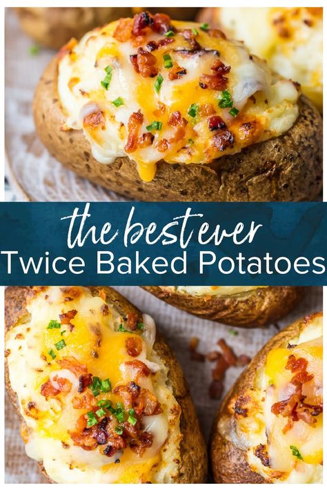 Twice Baked Potato Recipe, Twice Baked Potatoes Recipe, Best Twice Baked Potatoes, Baked Potato Recipe, Twice Baked Potato, Stuffed Baked Potatoes, Baked Potato Recipes, Potato Recipes Side Dishes, Salad Pasta