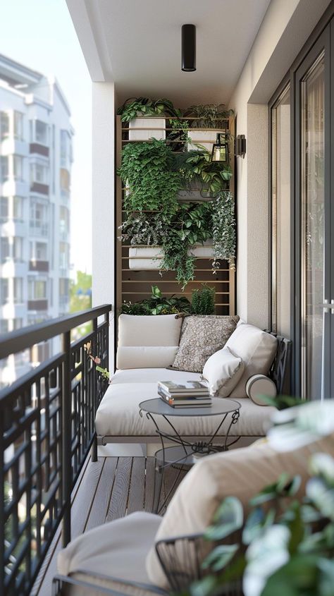 31 Creative Small Balcony Decor Ideas - DecorWithEva Nordic Balcony Ideas, Balcony Seating Ideas, Tiny Balcony Ideas, Condo Balcony, Tiny Balcony, Balcony Design Ideas, Small Balcony Garden, Bedroom Balcony, Apartment Patio Decor