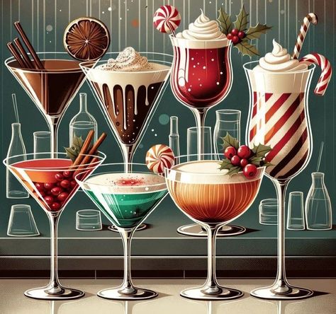 Holiday Dessert Martinis, Reindeer Tracks Martini, Holiday Martini Recipes Christmas, Christmas Dessert Martini, Christmas Themed Martinis, Christmas Chocolate Martini, Easy Christmas Martini Recipes, Christmas Martini Recipes Vodka, Signature Holiday Cocktails