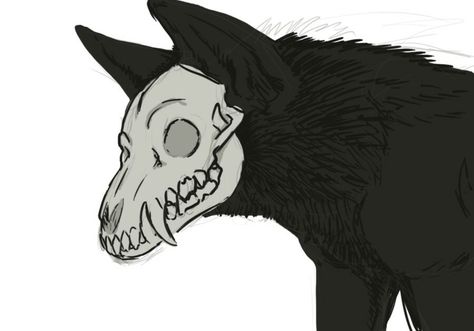 Scary Dog Drawing Reference, Dog Skull Sketch, Scary Dog Art, Cerebus Dog Drawing, Skeleton Dog Art, Wendigo Art Dark, Skeleton Dog Drawing, Skull Dog Drawing, Dog Skull Drawing