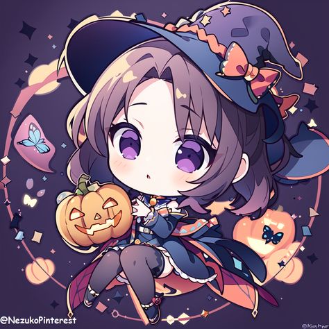 Shinobu Halloween, Halloween Wallpaper Backgrounds, Love Pink Wallpaper, Book Flowers, Shinobu Kocho, Halloween Icons, Cute Anime Chibi, Halloween Poster, Dessin Adorable