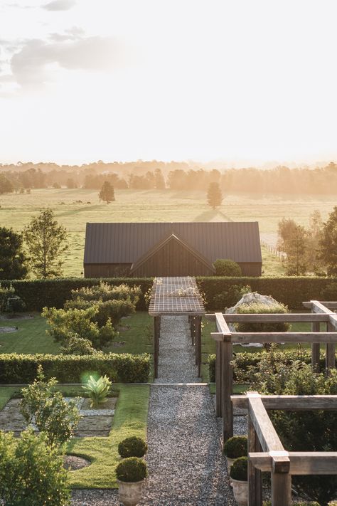 luxury farm at sunset Stone Entryway, Luxury Farm, Tree Lined Driveway, House Heating, The Local Project, Farm Stay, Luxury Holidays, Edible Garden, Resort Style