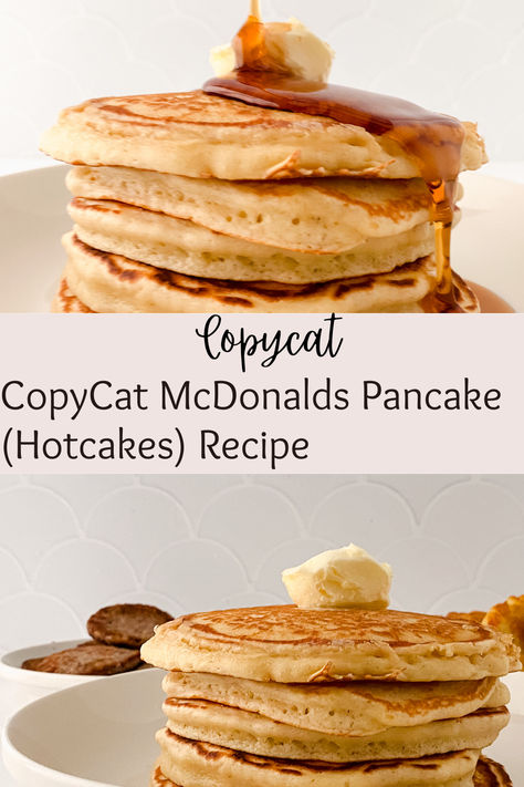 Copycat Mcdonald's Hotcake (pancake) recipe Satisfy your cravings with our delectable Copycat McDonald's Pancake (Hotcakes) Recipe! Fluffy, golden-brown pancakes that taste just like the real deal. Perfect for a delicious breakfast or brunch. #CopycatMcDonalds #PancakeRecipe #BreakfastTreat Copycat Mcdonald’s Pancake, Mcdonald’s Pancakes, Restaurant Style Pancakes, Mcdonalds Hotcakes Recipe, Mcdonald's Pancakes, Mcdonalds Hotcakes, Hotcakes Recipe, Copycat Mcdonalds, Mcdonalds Pancakes