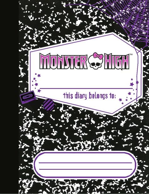 Monster High Diary Template, Monster High Diary, Monster High Printables, Book Cover Art Diy, Diary Cover, Diary Template, Moster High, Notebook Cover Design, Catty Noir