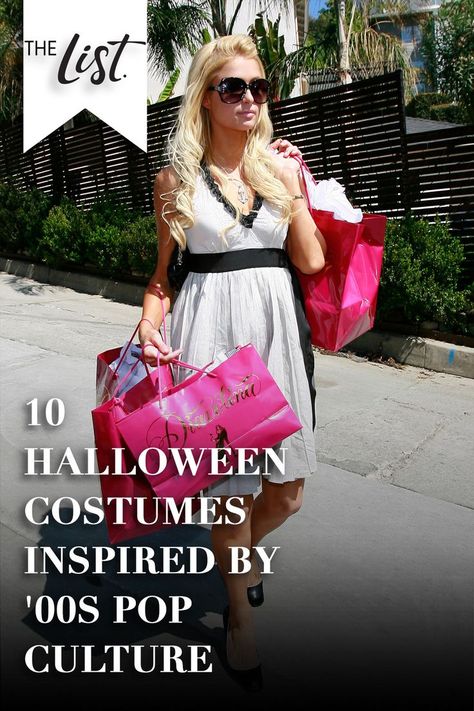 Halloween offers up the perfect opportunity to pay tribute to the most quintessentially-2000s pop culture phenomena, like when Brad Pitt ditched Jennifer Aniston for Angelina Jolie, and how Paris Hilton was far more obsession-worthy than Kim, um, who? #Halloween #Halloweencostumes #costumeideas #costumeinspo Paris Hilton Costume, 2000s Halloween Costume, Paris Hilton 2000s, 2000s Pop Culture, 2000s Pop, Pop Culture Moments, Fashion Tips And Tricks, Turn Of The Century, The 2000s