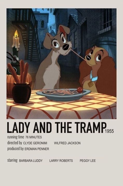 Lady And The Tramp Movie Poster, Disney Aesthetic Poster, Cartoon Movies Poster, Alternative Movie Posters Disney, Alternative Minimalist Covers Movies, Alternative Minamilist Movie Covers, Polaroid Movie Poster Disney, Alternative Movie Posters Polaroid, Animated Movies Poster