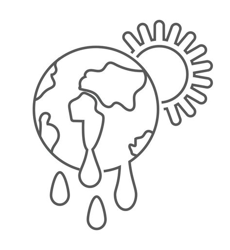 Climate Change icon vector. Earth, atmosphere, climate are shown Climate Drawing Easy, Climate Drawing, Atmosphere Drawing, Change Tattoo, Earth Drawings, Note Ideas, Vector Art Design, Earth Atmosphere, School Tips