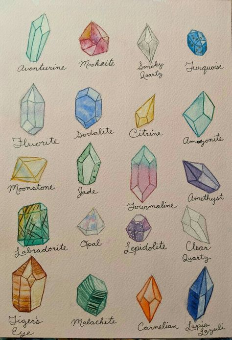 Gem Drawing Crystals, Cartoon Crystals Drawing, Crystals Line Art, Crystal Painting Easy, Drawing Of Crystals, Crystal Cartoon Drawing, Crystals Aesthetic Drawing, Crystal Drawings Easy, Crystal Sketch Drawings